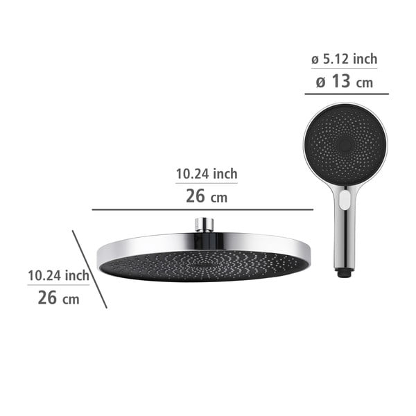 Nerūdijančio plieno blizgaus sidabro 120 cm dušo rinkinys Soft Water - Wenko-image-3