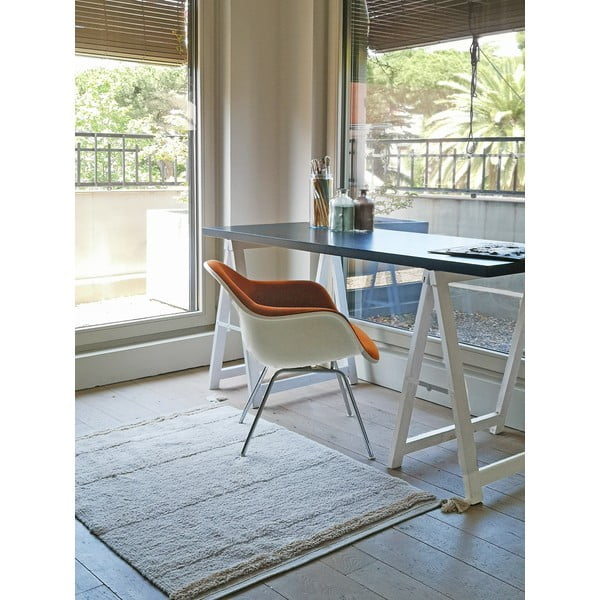 Skalbiamas/rankų darbo iš medvilnės kilimas kreminės spalvos 90x130 cm Bloom Natural – Lorena Canals-image-1