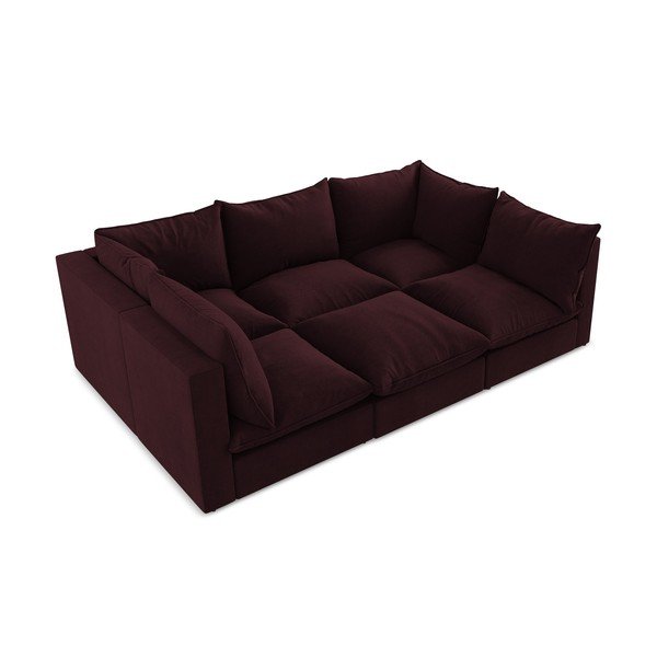 Bordo spalvos sofa 255 cm Manao – Makamii-image-4