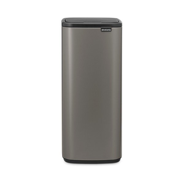 Pilkos spalvos šiukšliadėžė iš plieno, galima atidaryti palietus 30 l Bo Touch – Brabantia-image-4