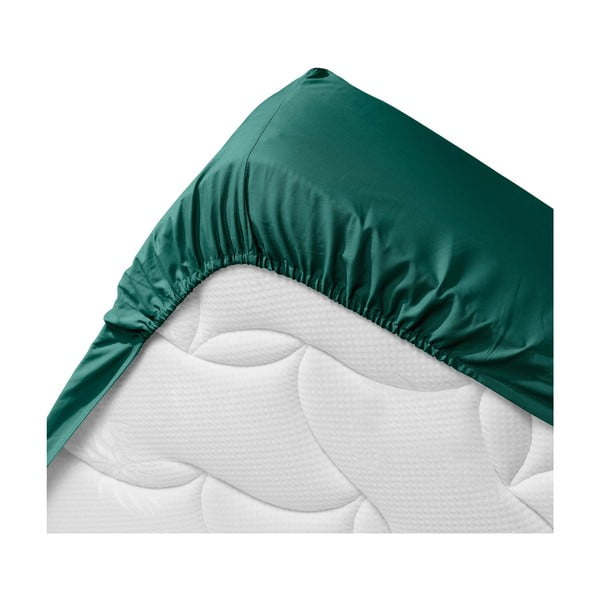 Paklodė iš organiškos medvilnės žalios spalvos su guma 160x200 cm Biolina – douceur d'intérieur-image-3