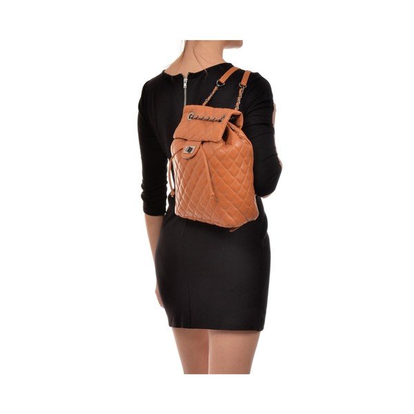 Konjako rudos spalvos odinė kuprinė Anna Luchini Lucy-image-3