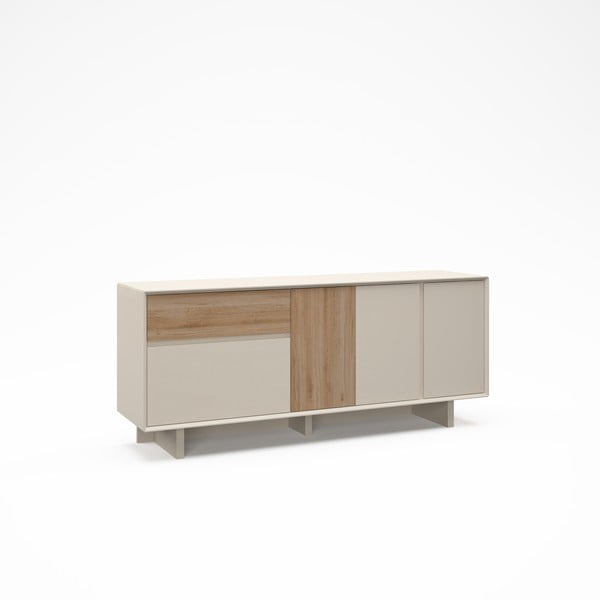 Smėlio spalvos/natūralios spalvos šoninė spintelė iš ąžuolo 180x76x45 cm Carpi – Marckeric-image-4