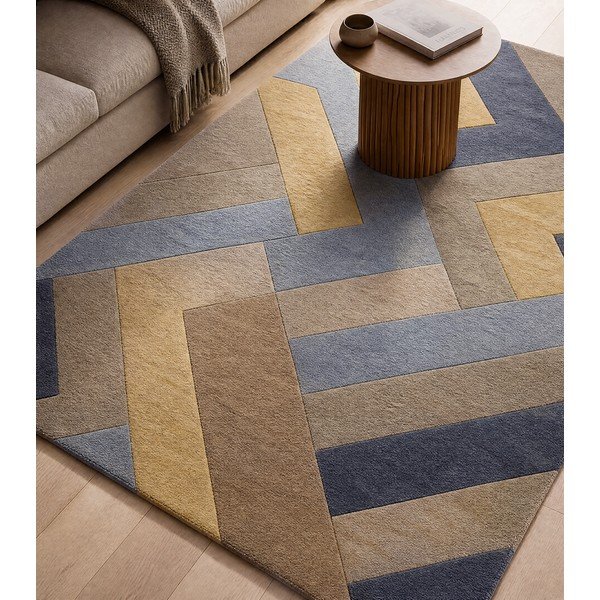 Pilkos ir geltonos spalvos kilimas Asiatic Carpets Big Zig, 160 x 230 cm-image-1