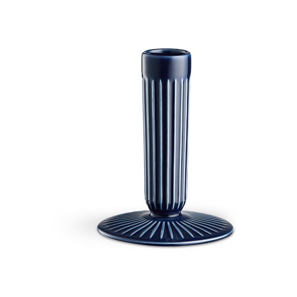 Tamsiai mėlynos spalvos akmens masės žvakidė Kähler Design Hammershoi, aukštis 12 cm
