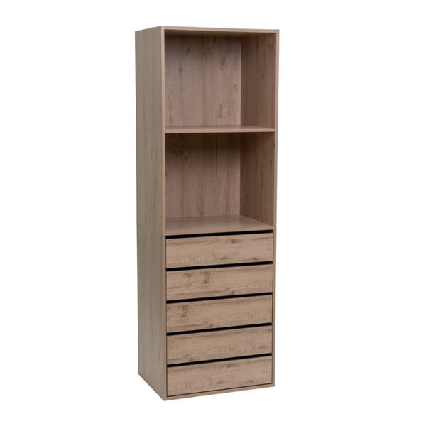 Natūralios spalvos atvira modulinė spinta iš ąžuolo 60x180x45 cm Modular – Casa Selección