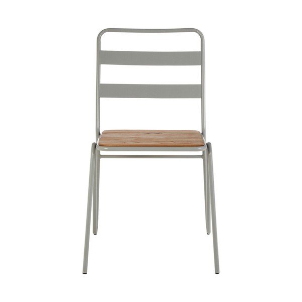 Pilkos spalvos/natūralios spalvos iš guobos masyvo valgomojo kėdė District – Premier Housewares-image-2