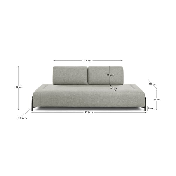Smėlio ir pilkos spalvos sofa Kave Home Compo-image-3