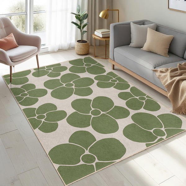 Skalbiamas žalios spalvos kilimas 80x200 cm Green Meadow – Mila Home-image-4