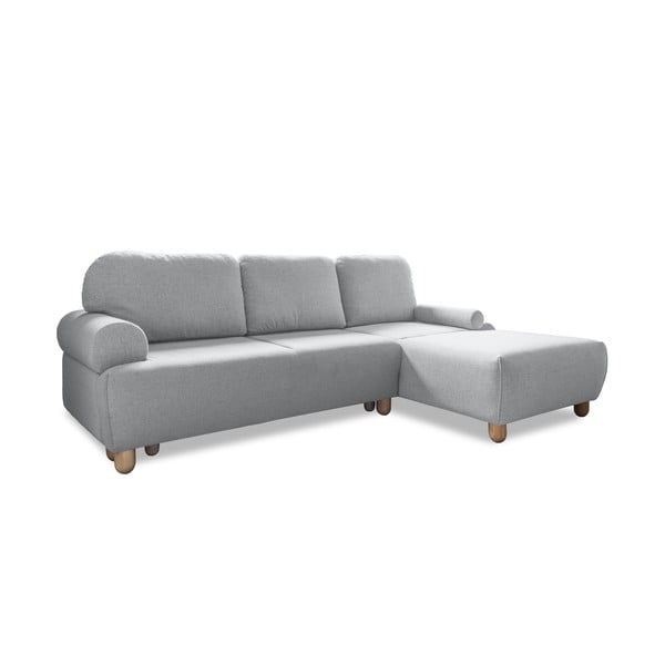Šviesiai pilka kampinė sofa-lova (dešinysis kampas) Bouncy Olli - Miuform