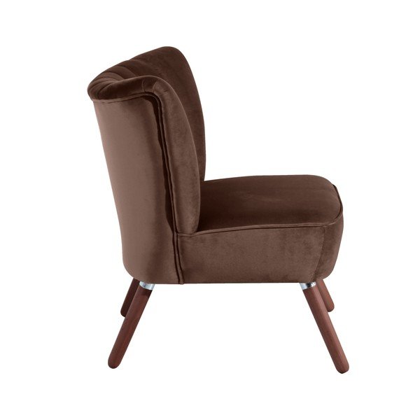 Tamsiai rudas fotelis "Max Winzer Alessandro Velour-image-1