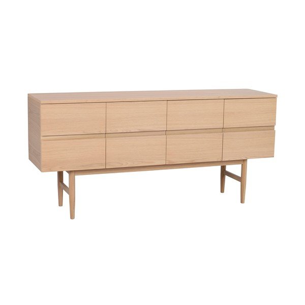 Žema šoninė spintelė natūralios spalvos iš ąžuolo 160x75 cm Moresby – Rowico-image-2