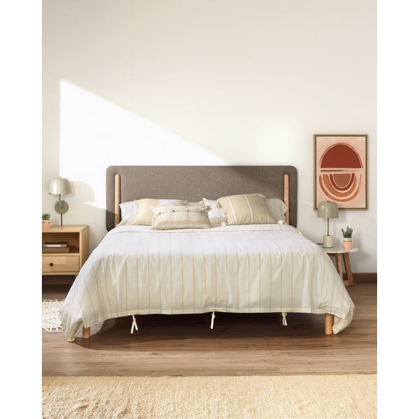 Dvigulė lova iš bukmedžio su pilkos ir natūralios spalvos grotelėmis 160x200 cm Shayndel - Kave Home-image-1