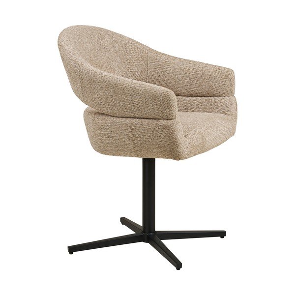 Smėlio spalvos iš audinio valgomojo kėdė su porankiais Dover – House Nordic-image-3