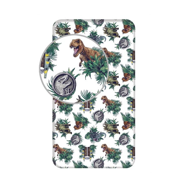Iš medvilnės vaikų patalynė su guma 90x200 cm Jurassic World "Roar" – Jerry Fabrics