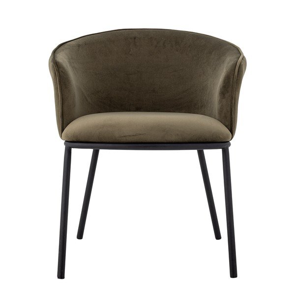 Khaki spalvos iš aksomo valgomojo kėdė su porankiais Cortone – Bloomingville-image-4