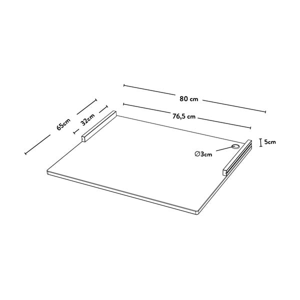 Tamsiai žalias komponentas - stalas 80x5 cm Dakota - Tenzo-image-4