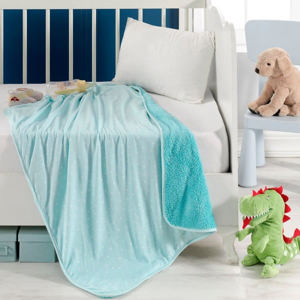 Turkio spalvos medvilninė vaikiška antklodė 100x80 cm Sunny - Mijolnir-image-3