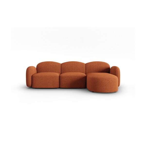 Kampinė sofa oranžinės spalvos (su dešiniuoju kampu) Blair – Micadoni Home