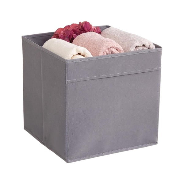 Iš tekstilės daiktadėžė pilkos spalvos 30x30x30 cm – Mioli Decor