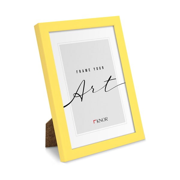 Geltonos spalvos pastatomas/pakabinamas rėmas 12x17 cm – knor
