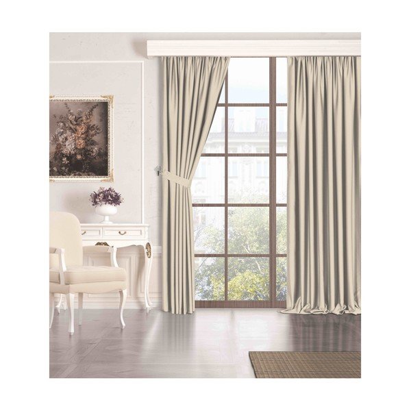 Pritemdymas (dalinis užtemimas) užuolaida smėlio spalvos 150x260 cm – Mila Home-image-2