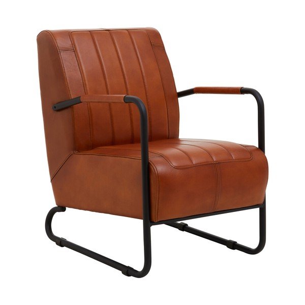 Rudos spalvos krėslas iš odos Buffalo – Premier Housewares