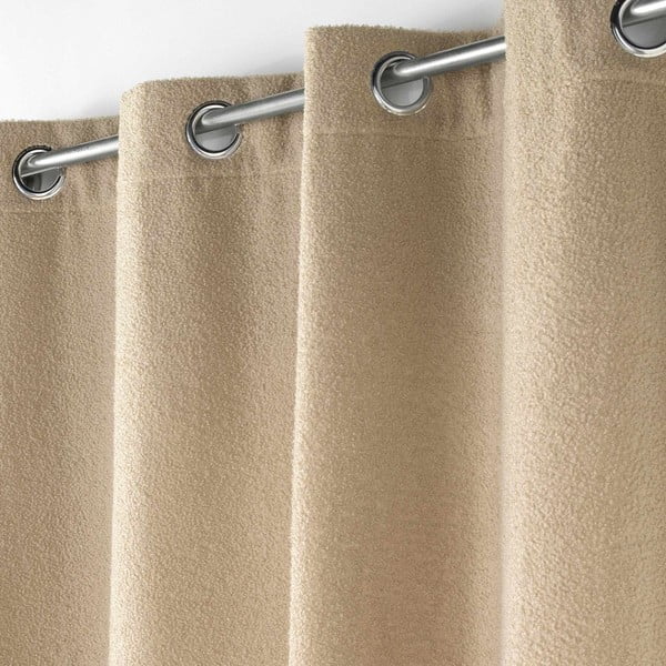 Iš boucle užuolaida smėlio spalvos 140x240 cm Wooly – douceur d'intérieur-image-1