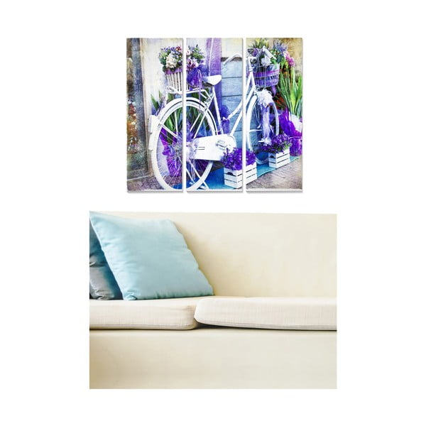 Paveikslai 3 vnt. rinkinyje 20x50 cm Lavender - Wallity-image-1