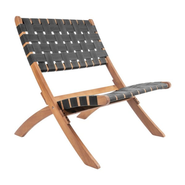 Juoda akacijos medžio kėdė su nailono užvalkalu "Leitmotiv Weave