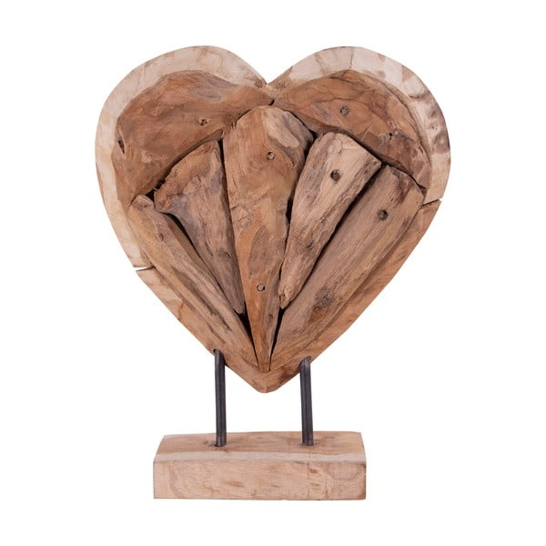 Širdies formos medinė dekoracija iš tikmedžio House Nordic Almada