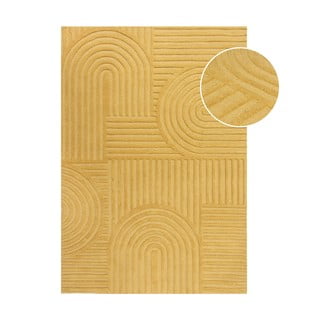 Geltonos spalvos vilnonis kilimas Flair Rugs Zen Garden, 160 x 230 cm
