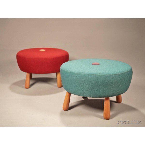 "Dodue" taburetė "Pouf", kreminė / raudona-image-1