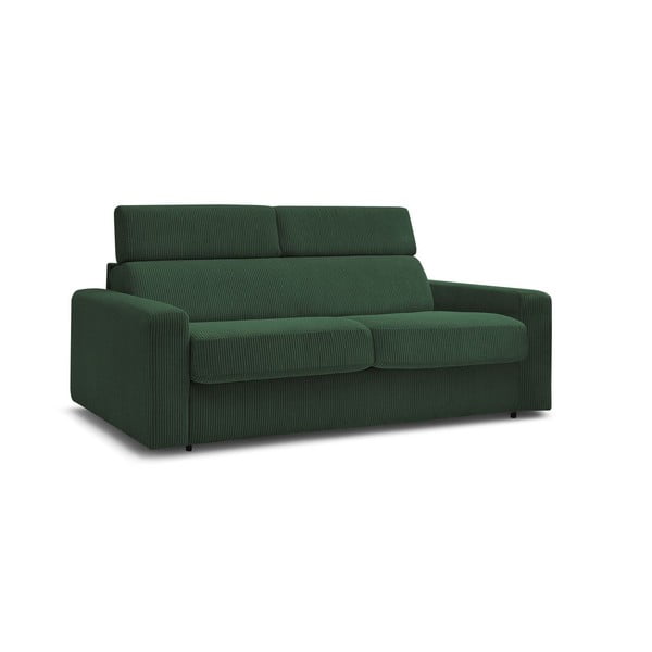 Iš kordinio velveto sulankstoma sofa tamsiai žalios spalvos 195 cm Monaco – Bobochic Paris-image-1
