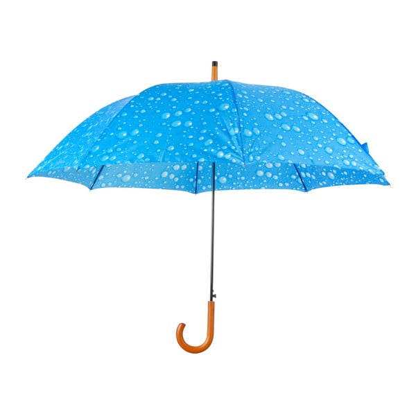Mėlynas skėtis su medine rankena Esschert Design Lietus