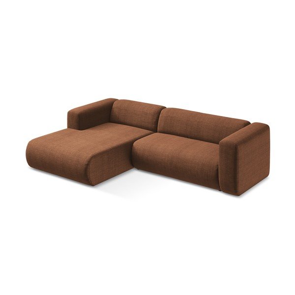 Terakotos spalvos kampinė sofa (su kairiuoju kampu/su gultu) Ekahi – Makamii-image-3