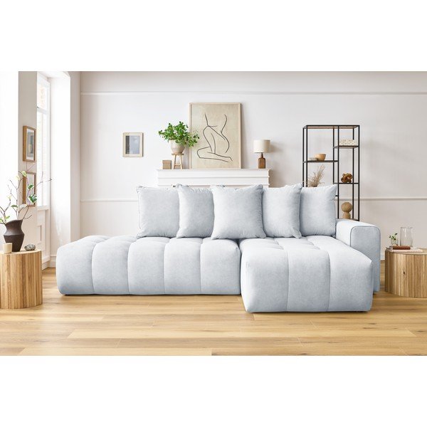 Šviesiai pilka kampinė sofa (dešinysis kampas) Mont-Blanc - Bobochic Paris-image-1