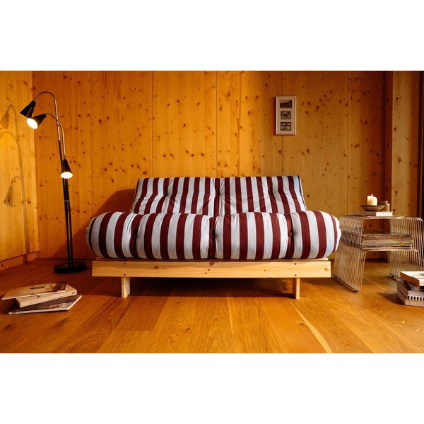 Bordo spalvos/šviesiai mėlynos spalvos sulankstoma sofa 140 cm Roots – Karup-image-1