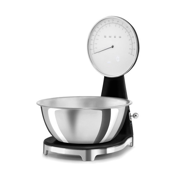 Juodos spalvos iš plastiko skaitmeninė virtuvinės svarstyklės – SMEG-image-2