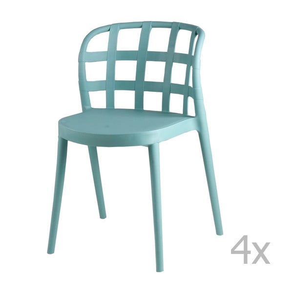 4 mėtų spalvos valgomojo kėdžių rinkinys "Gina