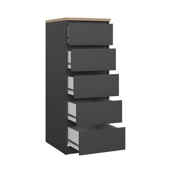 Tamsiai pilkos spalvos šoninė spintelė 40x111x50 cm Naia – Tvilum-image-3