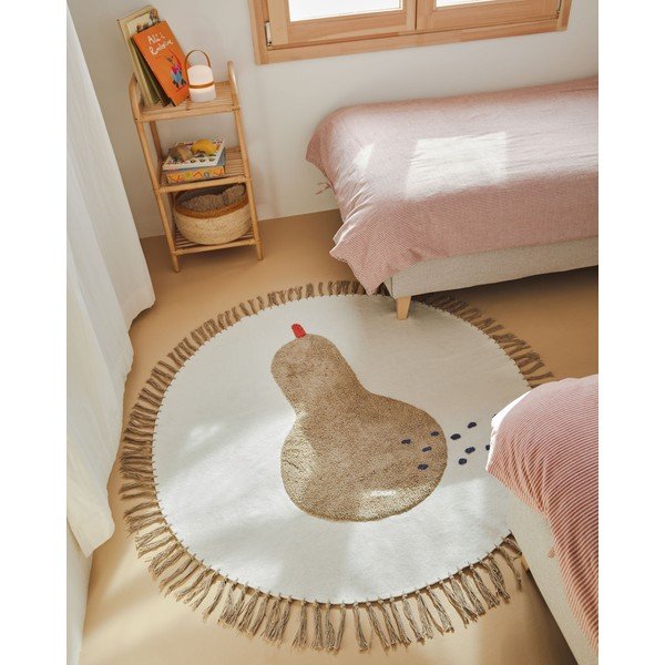 Dramblio kaulo spalvos iš medvilnės vaikiškas kilimas ø120 cm Tamya – Kave Home-image-1