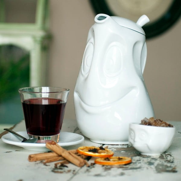 Baltas porcelianinis besišypsantis arbatinukas 58 products, tūris 1200 ml-image-1