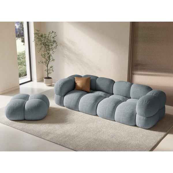 Šviesiai mėlynos spalvos sofa 250 cm Loretto – Cosmopolitan Design-image-1