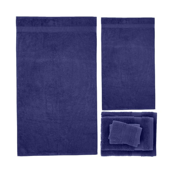 Tamsiai mėlynos spalvos iš frote audinio iš medvilnės vonios rankšluosčių rinkiniai 6 vnt. Anti-Bacterial – Catherine Lansfield-image-2