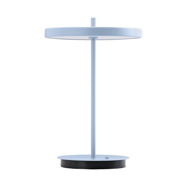Šviesiai mėlynos spalvos iš metalo stalinis šviestuvas LED (aukštis 31 cm) su metaliniu gaubtu Asteria Move – UMAGE-image-4