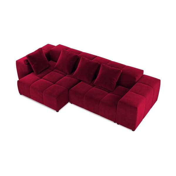 Raudono aksomo kampinė sofa (kintama) Rome Velvet - Cosmopolitan Design-image-4