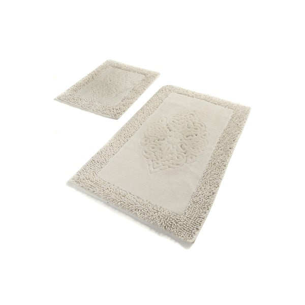 2 smėlio spalvos stačiakampių vonios kilimėlių rinkinys Chilai Piante