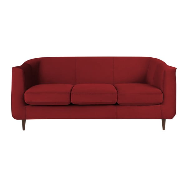 Raudono aksomo sofa "Kooko Home Glam", 175 cm