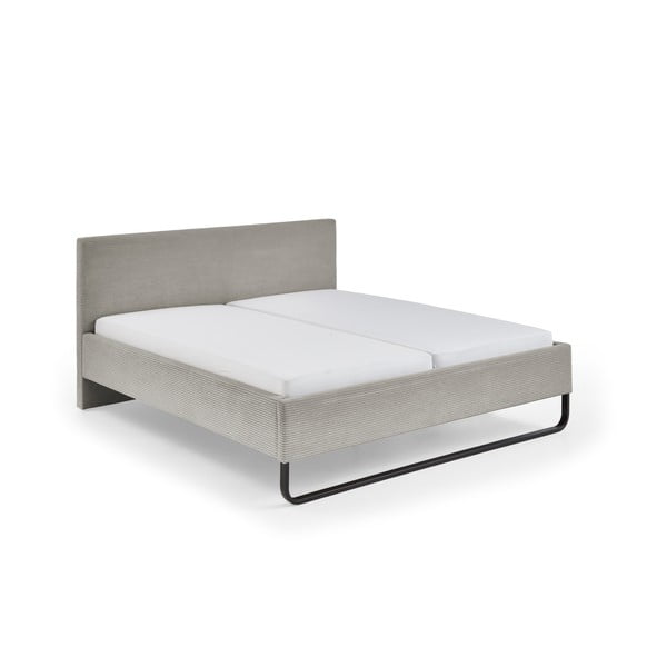 Dvigulė lova pilkos spalvos/rudos spalvos audiniu dengta 180x200 cm Swing – Meise Möbel